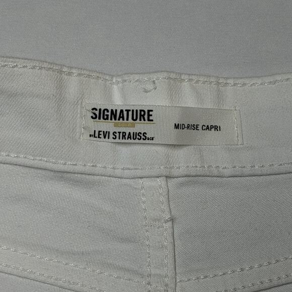 Levi Strauss Signature Gold- Women Mid Rise Capri Jeans White size 10 - Picture 7 of 14